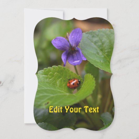 Cartes Pour Fêtes Annuelles Ladybug sur les fleurs de violet doux (Devant)