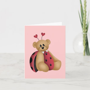 Cartes Pour Fêtes Annuelles Ladybug Teddy Bear