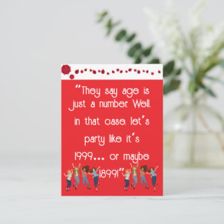 Cartes Pour Fêtes Annuelles L'âge est juste un nombre