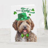 Cartes Pour Fêtes Annuelles Lagotti Chien Feelin' Lucky St Patrick's Day (Devant)