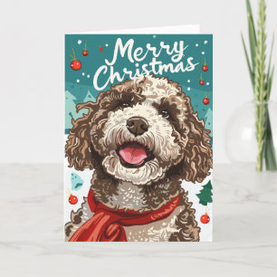 Cartes Pour Fêtes Annuelles Lagotto Romagnolo Joyeux Noël Personnalisé