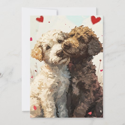 Cartes Pour Fêtes Annuelles Lagotto romagnolo Saint-Valentin  (Devant)