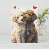 Cartes Pour Fêtes Annuelles Lagotto romagnolo Saint-Valentin  (Debout devant)