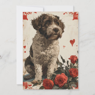 Cartes Pour Fêtes Annuelles Lagotto Romagnolo Saint-Valentin Vintage