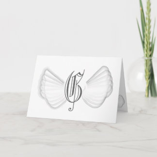 Cartes Pour Fêtes Annuelles L'Aile-Personnaliser de l'ange de monogramme