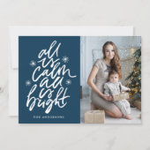 Cartes Pour Fêtes Annuelles Laissé À La Main Tout Est Calme Tout Est Lumineux (Devant)