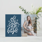 Cartes Pour Fêtes Annuelles Laissé À La Main Tout Est Calme Tout Est Lumineux (Debout devant)