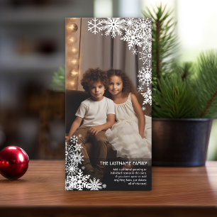 Cartes Pour Fêtes Annuelles Laisse-Le Neiger ! 1 hiver photo verticale