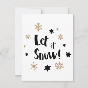 Cartes Pour Fêtes Annuelles "Laisse-le neiger !" Noël calligraphie