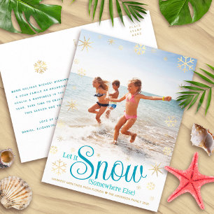 Cartes Pour Fêtes Annuelles Laisser Il Neige Quelque Part Autre Moderne Plage 