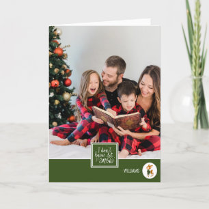 Cartes Pour Fêtes Annuelles Laisser la neige mignonne Reindeer Famille Photo N