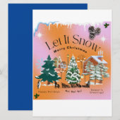 Cartes Pour Fêtes Annuelles Laisser neiger (Devant / Derrière)