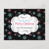 Cartes Pour Fêtes Annuelles Laisser neiger Joyeux Noël Snowflakes Custom (Devant)