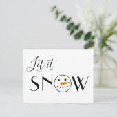 Cartes Pour Fêtes Annuelles Laisser neiger Snowman Moderne (Debout devant)