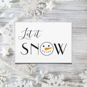 Cartes Pour Fêtes Annuelles Laisser neiger Snowman simple moderne