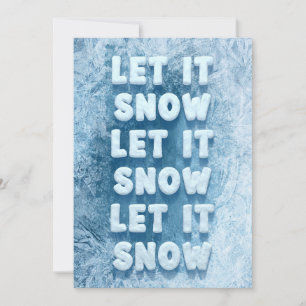 Cartes Pour Fêtes Annuelles Laissez la neige glacée typographie 3D amusant