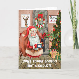 Cartes Pour Fêtes Annuelles Laissez le chocolat chaud pour Père Noël Kids Card
