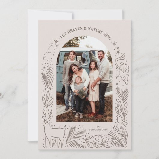 Cartes Pour Fêtes Annuelles Laissez le Ciel et la Nature Chanter (Devant)