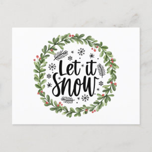 Cartes Pour Fêtes Annuelles Laissez-le couler d'aquarelle de neige
