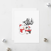 Laissez-le neiger avec un bonhomme de neige et un