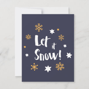 Cartes Pour Fêtes Annuelles "Laissez-le neiger !" Bleu de Noël de