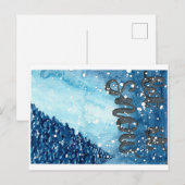 Cartes Pour Fêtes Annuelles Laissez lui neiger peinture originale d'aquarelle (Devant / Derrière)