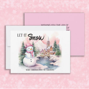 Cartes Pour Fêtes Annuelles Laissez Neiger Bonhomme de Neige Noël Vacances