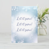 Cartes Pour Fêtes Annuelles Laissez Neiger Flocon de Neige Bleu Clair (Debout devant)