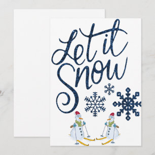 Cartes Pour Fêtes Annuelles Laissez Neiger Noël Classique