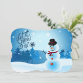 Cartes Pour Fêtes Annuelles Laissez neigeuse Ajouter une signature et un messa (Debout devant)