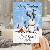 Cartes Pour Fêtes Annuelles Laissez tomber Bonhomme de neige Noël 3 Photo