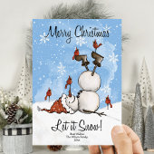 Cartes Pour Fêtes Annuelles Laissez tomber Bonhomme de neige Noël 3 Photo