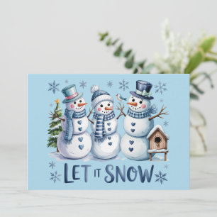 Cartes Pour Fêtes Annuelles Laissez tomber la neige Buffalo Plaid Noël Famille