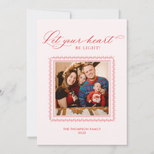 Cartes Pour Fêtes Annuelles Laissez votre coeur être lumière rouge calligraphi
