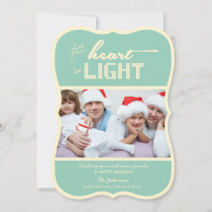 Cartes Pour Fêtes Annuelles Laissez votre coeur être vert clair et crème