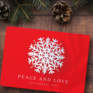 Cartes Pour Fêtes Annuelles Lait de neige blanc moderne en rouge