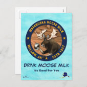 Cartes Pour Fêtes Annuelles Lait d'orignal de Matanuska (Devant / Derrière)