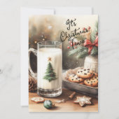 Cartes Pour Fêtes Annuelles Lait et biscuits pour le Père Noël (Devant)