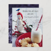 Cartes Pour Fêtes Annuelles Lait et biscuits pour Père Noël (Devant / Derrière)