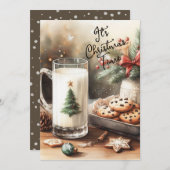Cartes Pour Fêtes Annuelles Lait et cookies pour Père Noël (Devant / Derrière)
