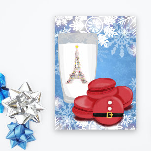 Cartes Pour Fêtes Annuelles Lait et Macarons Tour Eiffel Paris Noël