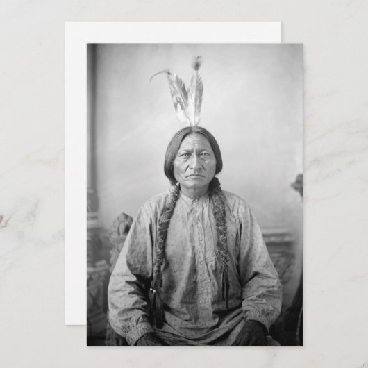 Cartes Pour Fêtes Annuelles Lakota Leader assis Bull Amérindien (Devant / Derrière)