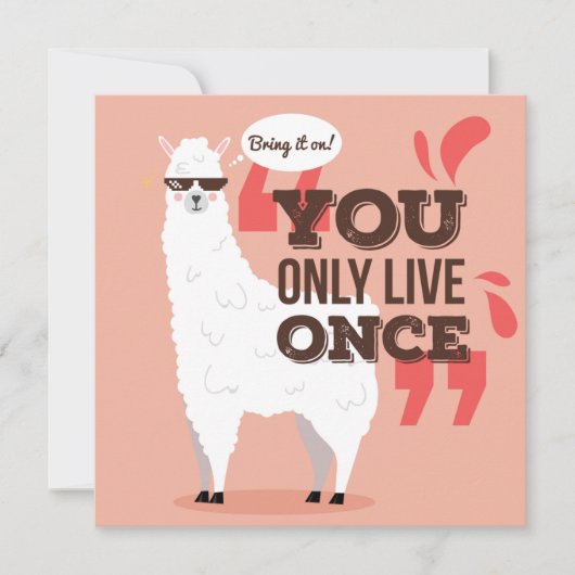 Cartes Pour Fêtes Annuelles Lama (Devant)