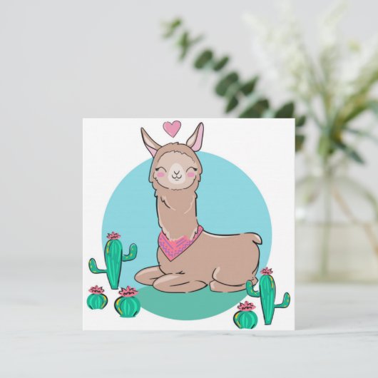 Cartes Pour Fêtes Annuelles Lama (Debout devant)