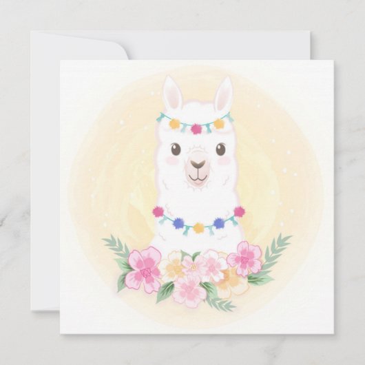 Cartes Pour Fêtes Annuelles Lama (Devant)