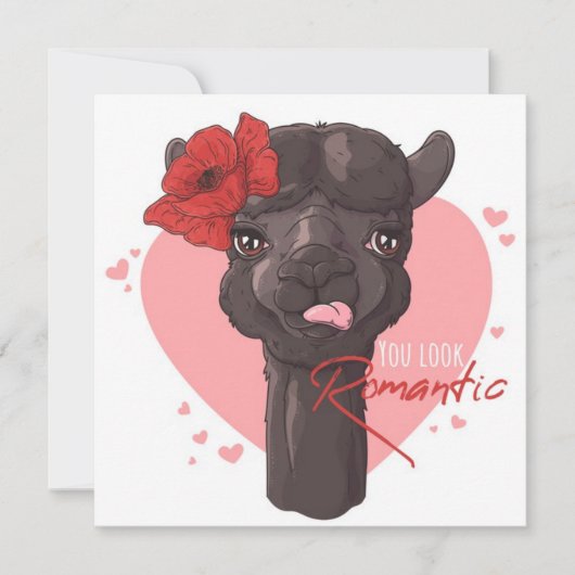 Cartes Pour Fêtes Annuelles Lama d'amour (Devant)