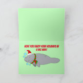 Cartes Pour Fêtes Annuelles Lamantin avec un chapeau et une écharpe de Noël Sa (Intérieur)