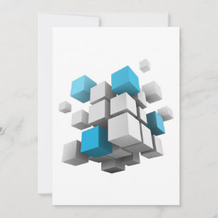 Cartes Pour Fêtes Annuelles l'amas flottant de cubes de SlipperyJoe varie en t