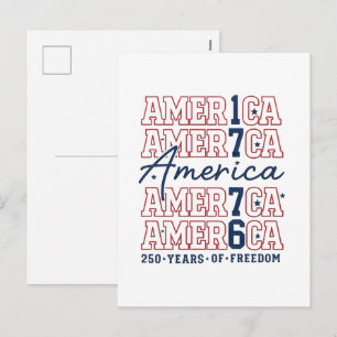 Cartes Pour Fêtes Annuelles L'Amérique 250 Ans de Liberté – 1776-2026 Patrioti
