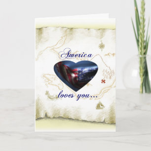 Cartes Pour Fêtes Annuelles L'Amérique aime la Saint-Valentin pour soldat